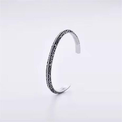 BERSERKER EDGE - Pure Stainless Steel Open Bangle Bracelet (Adjustable) for Men & Boys - THE MEN THING