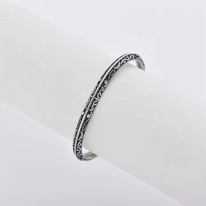 BERSERKER EDGE - Pure Stainless Steel Open Bangle Bracelet (Adjustable) for Men & Boys - THE MEN THING