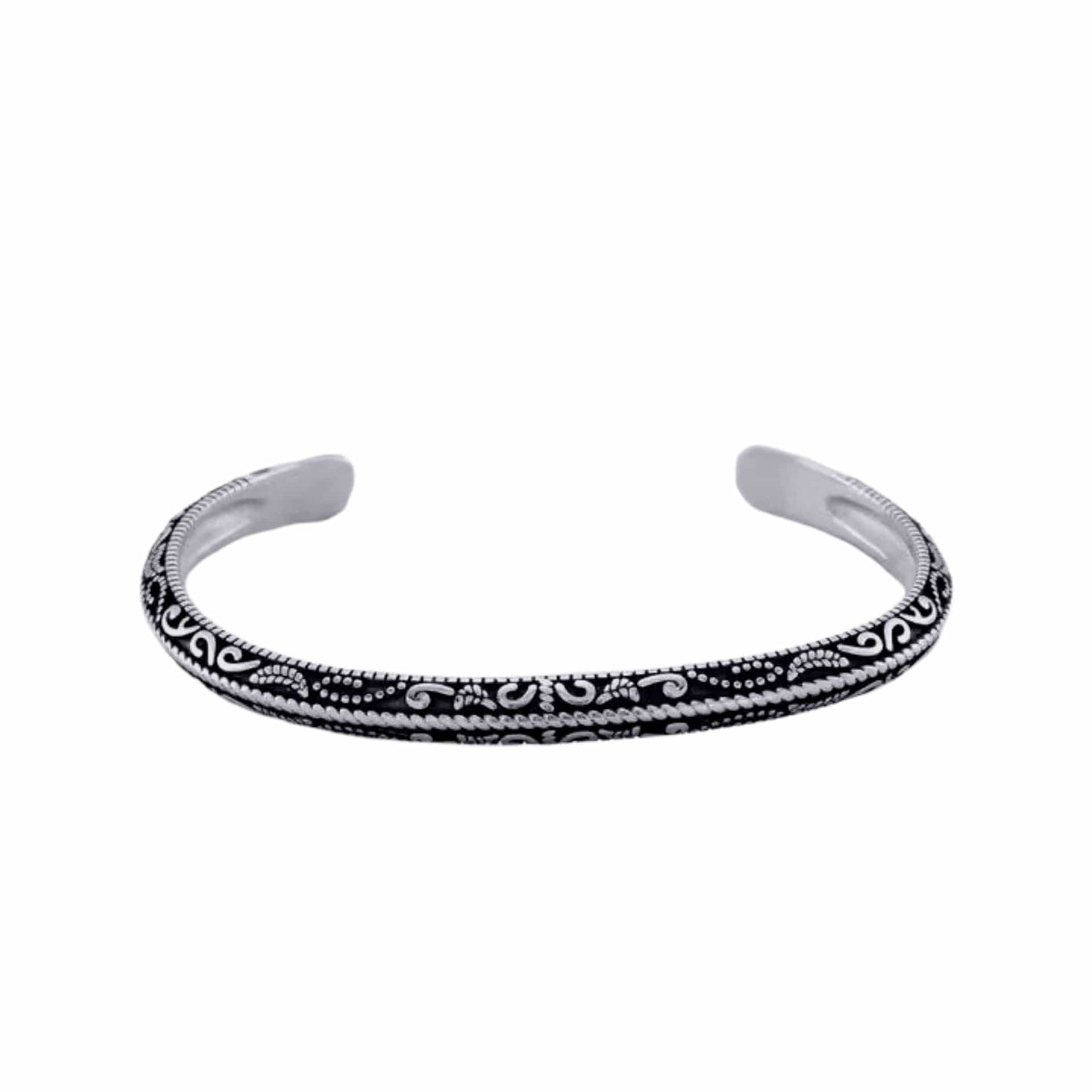 BERSERKER EDGE - Pure Stainless Steel Open Bangle Bracelet (Adjustable) for Men & Boys - THE MEN THING