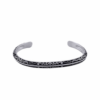 BERSERKER EDGE - Pure Stainless Steel Open Bangle Bracelet (Adjustable) for Men & Boys - THE MEN THING