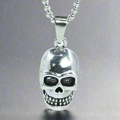 BIG SKULL 2 -  Alloy Pendant with Pure Stainless Steel 24inch Round Box Chain, American trending Style for Men & Boy - THE MEN THING