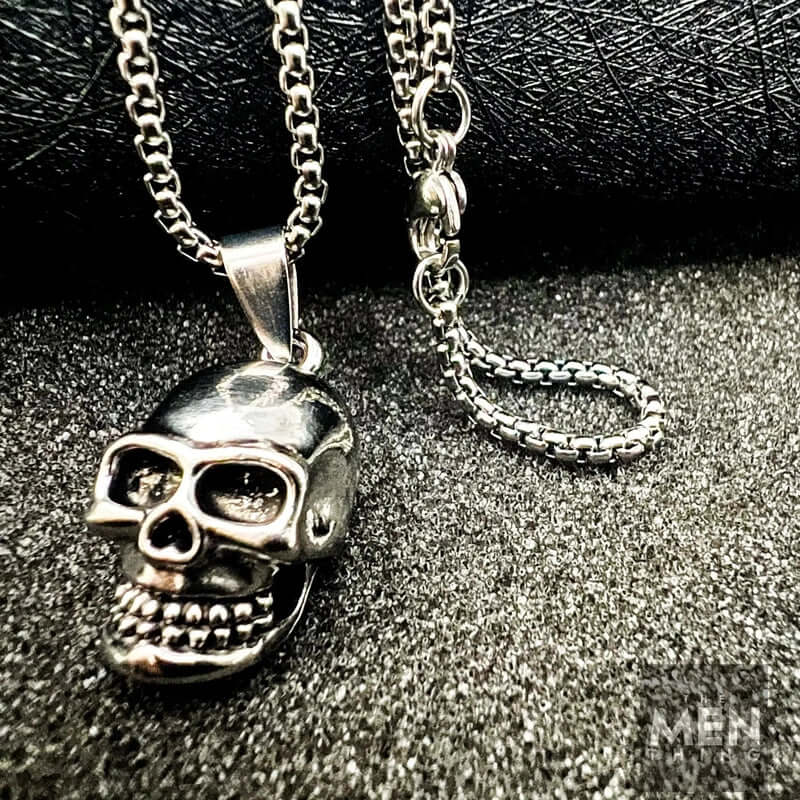 BIG SKULL 2 -  Alloy Pendant with Pure Stainless Steel 24inch Round Box Chain, American trending Style for Men & Boy - THE MEN THING