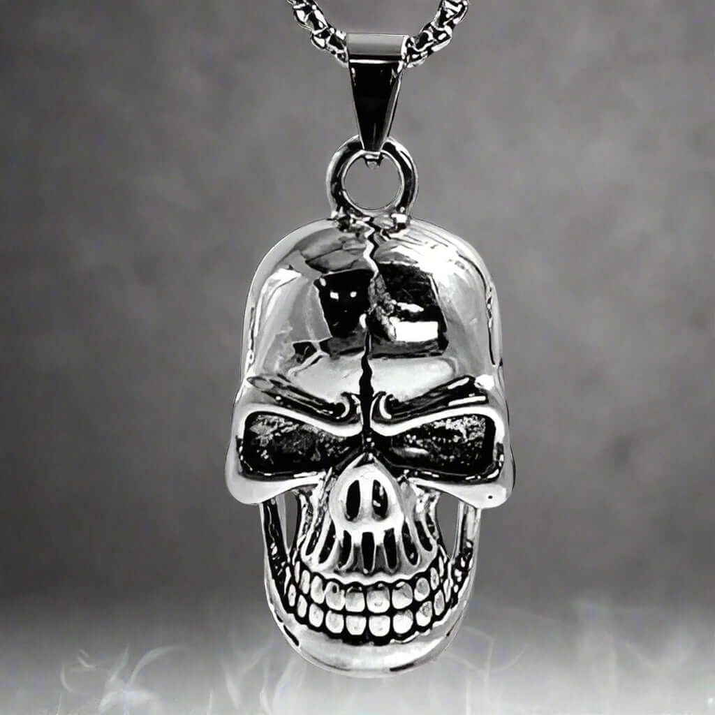 BIG SKULL -  Alloy Pendant with Pure Stainless Steel 24inch Round Box Chain, American trending Style for Men & Boy - THE MEN THING