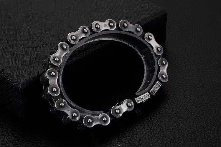 BIKER CHAIN BRACELET - 13mm Pure Titanium Steel Bracelet, Black Plated Antique Matt Finish Bracelet for Men & Boy (8inch) - THE MEN THING