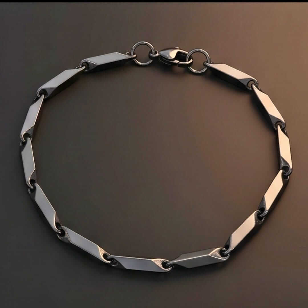 BLACK ANGLE - 5mm Stainless Steel, 7.5 to 8 inch Lobster Claw Clasp Bracelet for Men & Boys — Steel Bracelets for Men | THE MEN THING
