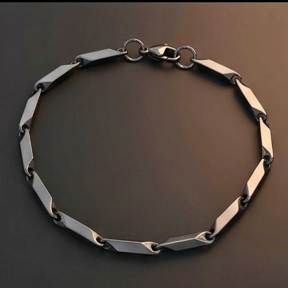 BLACK ANGLE - 5mm Stainless Steel, 7.5 to 8 inch Lobster Claw Clasp Bracelet for Men & Boys — Steel Bracelets for Men | THE MEN THING