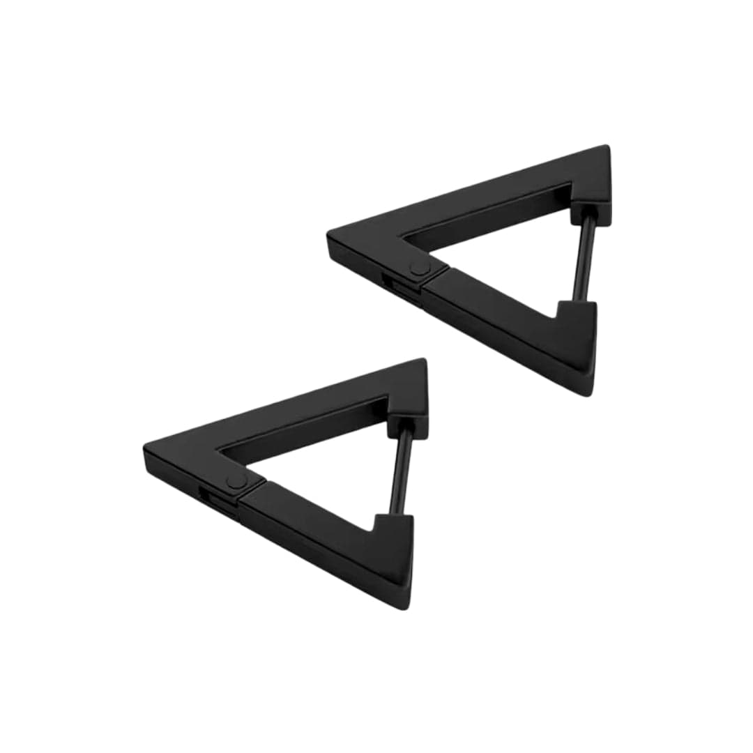 BLACK ATLAS - Pure Titanium Steel Hoop Earrings for Men & Boys (2pcs) - THE MEN THING