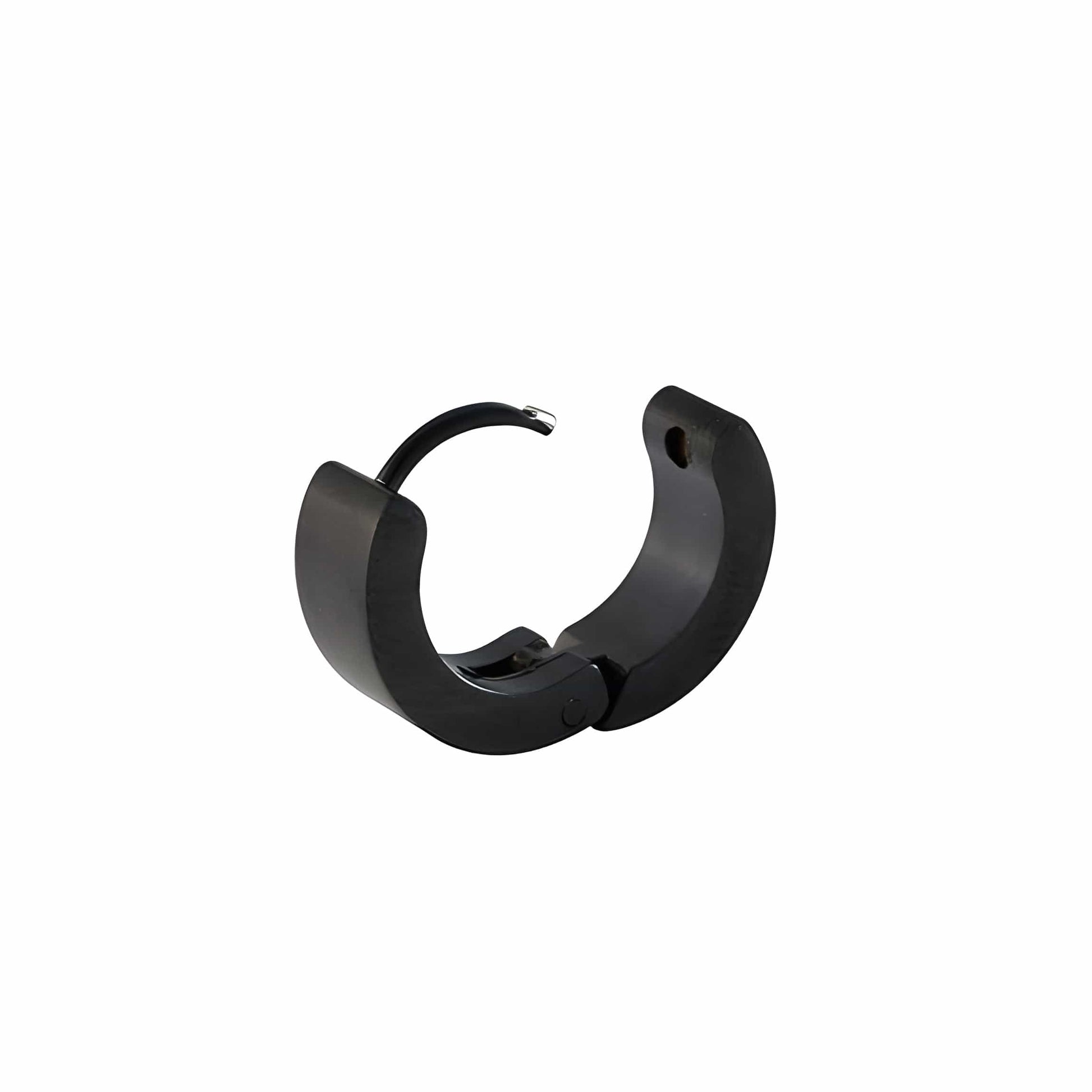 BLACK COBALT CREST - 5mm and 7mm Titanium Steel Hoop Earrings for Men & Boys (2 Pcs) - THE MEN THING