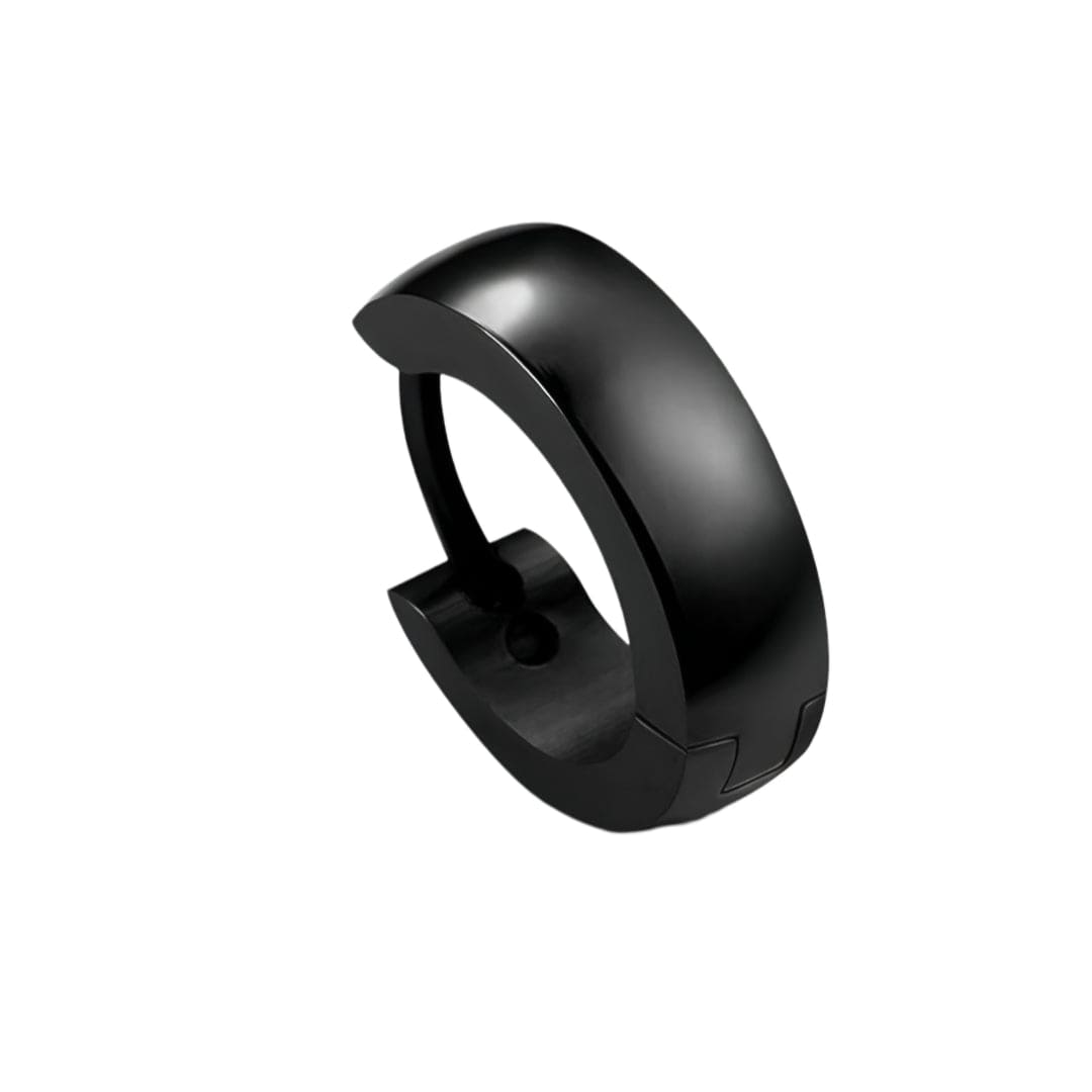BLACK COBALT CREST - 5mm and 7mm Titanium Steel Hoop Earrings for Men & Boys (2 Pcs) - THE MEN THING