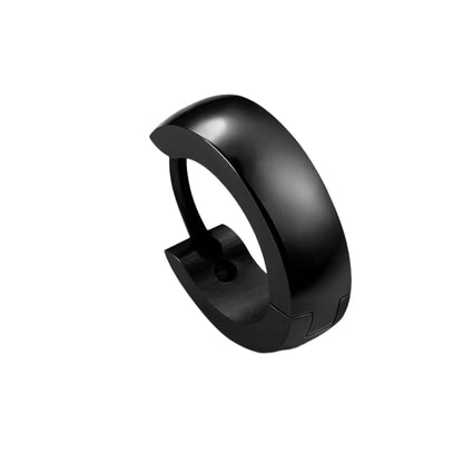 BLACK COBALT CREST - 5mm and 7mm Titanium Steel Hoop Earrings for Men & Boys (2 Pcs) - THE MEN THING