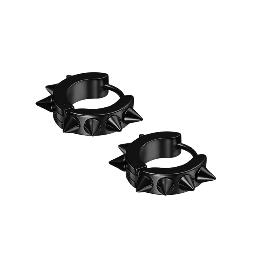 BLACK DAGGERLOOP - 5mm Titanium Steel Hoop Earrings for Men & Boys (2 Pcs) - THE MEN THING