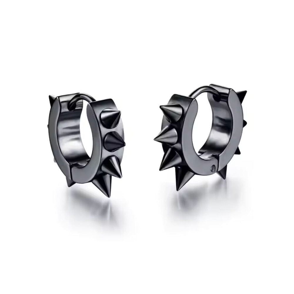 BLACK DAGGERLOOP - 5mm Titanium Steel Hoop Earrings for Men & Boys (2 Pcs) - THE MEN THING