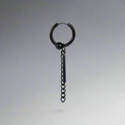 BLACK DROPCORE - 2.5mm Pure Titanium Steel Hoop Earrings for Men & Boys (2pcs) - THE MEN THING