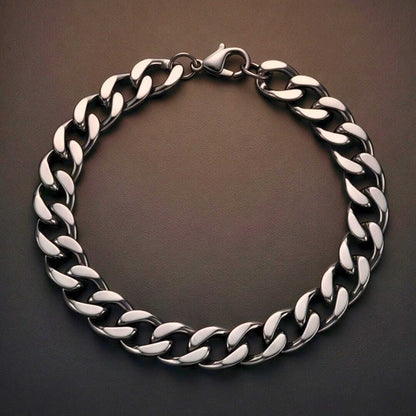 BLACK EMPEROR - 6mm Stainless Steel, 7.5inch Lobster Claw Clasp Bracelet for Men & Boys — Steel Bracelets for Men | THE MEN THING