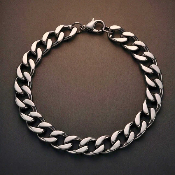 BLACK EMPEROR - 6mm Stainless Steel, 7.5inch Lobster Claw Clasp Bracelet for Men & Boys