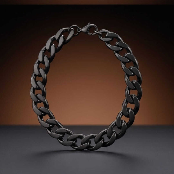 BLACK EMPEROR - 6mm Stainless Steel, 7.5inch Lobster Claw Clasp Bracelet for Men & Boys
