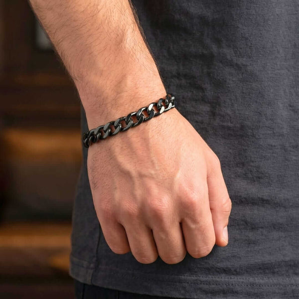 BLACK EMPEROR - 6mm Stainless Steel, 7.5inch Lobster Claw Clasp Bracelet for Men & Boys