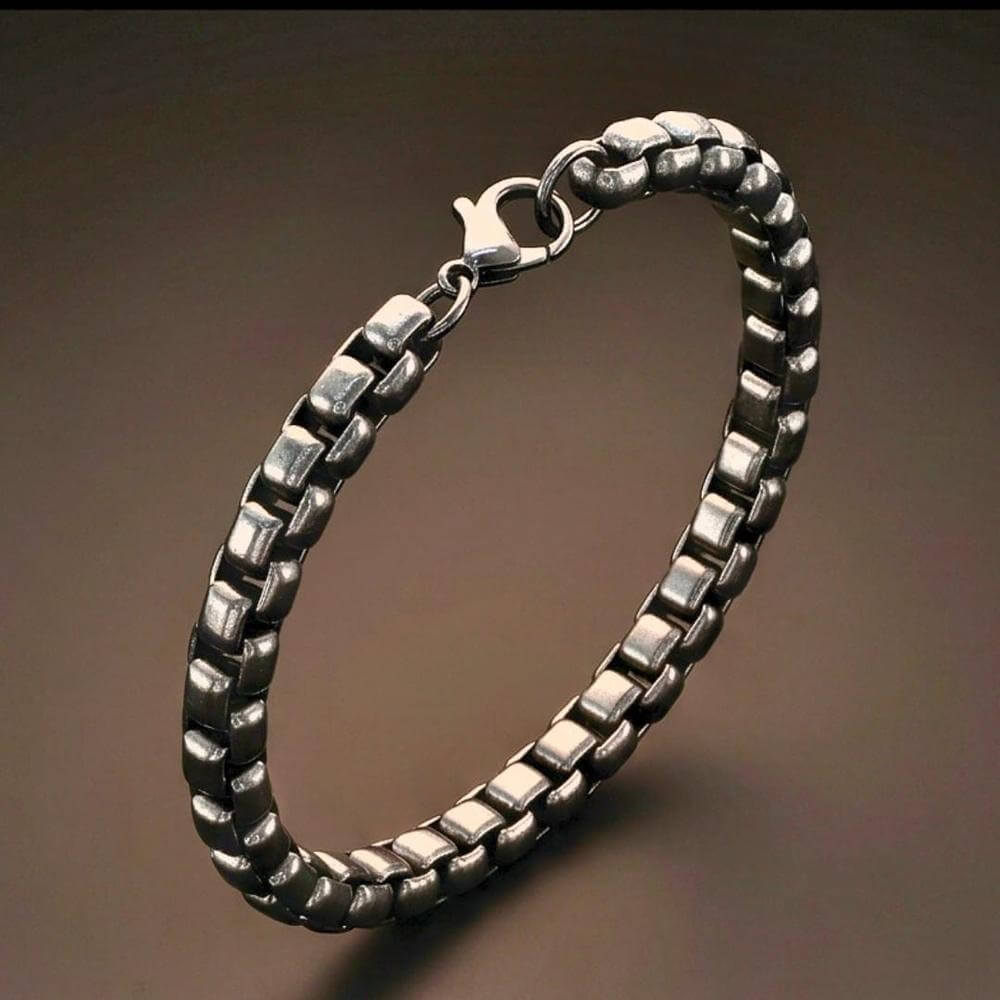 BLACK FLEX - 5mm Stainless Steel, 8 inch Lobster Claw Clasp Bracelet for Men & Boys - THE MEN THING