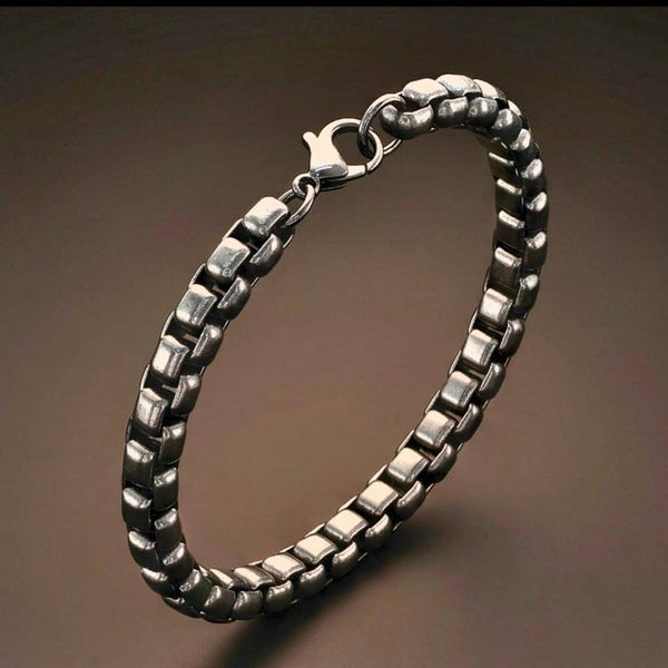 BLACK FLEX - 5mm Stainless Steel, 8 inch Lobster Claw Clasp Bracelet for Men & Boys