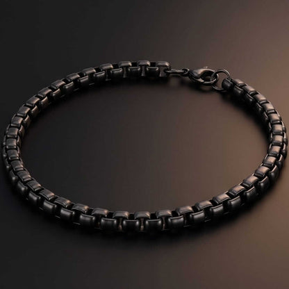BLACK FLEX - 5mm Stainless Steel, 8 inch Lobster Claw Clasp Bracelet for Men & Boys - THE MEN THING