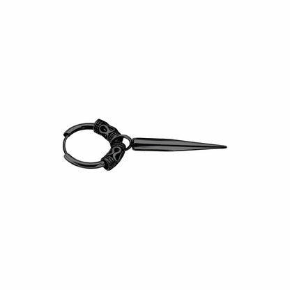 BLACK LOKIS FANG - 14mm Pure Titanium Steel Hoop Earrings for Men & Boys (2pcs) - THE MEN THING