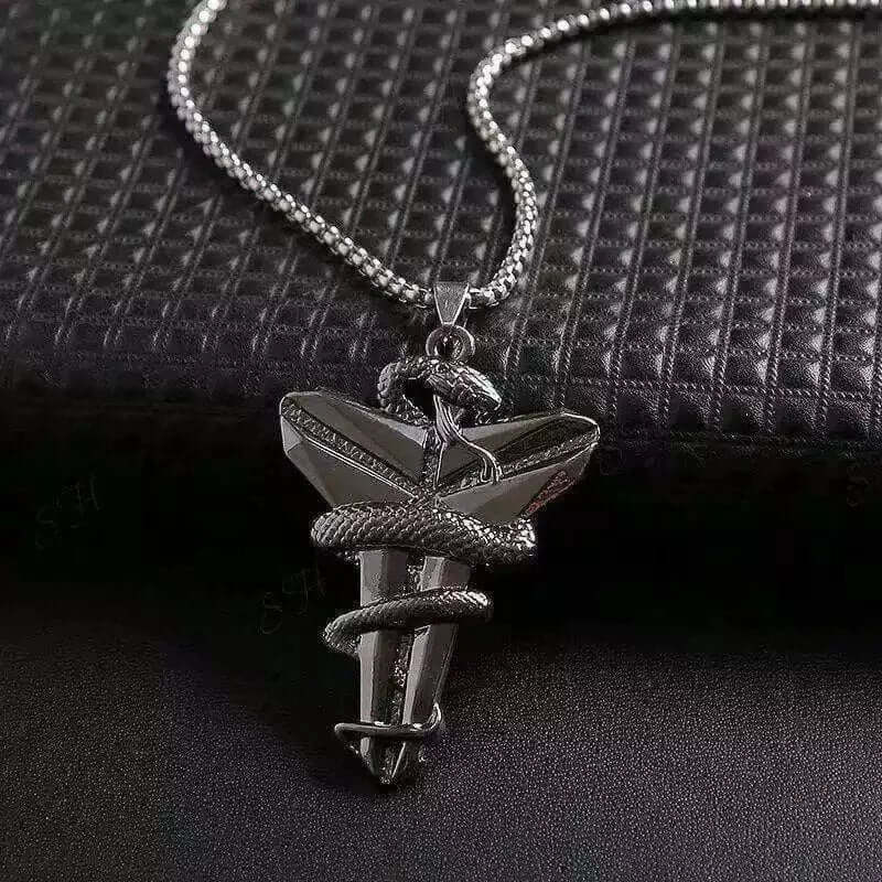 BLACK MAMBA - Alloy Pendant with Pure Stainless Steel 24inch Round box Chain, European trending Style for Men & Boy - THE MEN THING