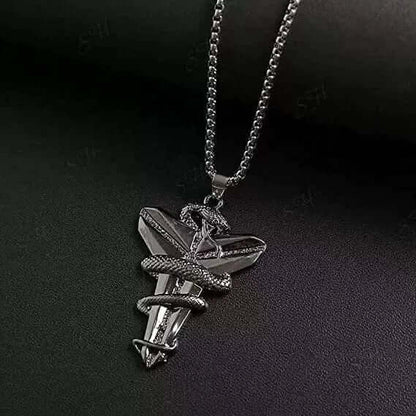 BLACK MAMBA - Alloy Pendant with Pure Stainless Steel 24inch Round box Chain, European trending Style for Men & Boy - THE MEN THING