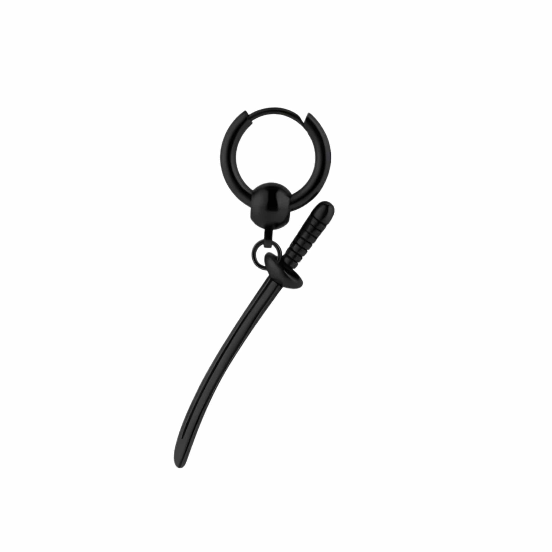 BLACK SAMURAI GLEAM - 2.5mm Titanium Steel Hoop Earrings for Men & Boys (2 Pcs) - THE MEN THING