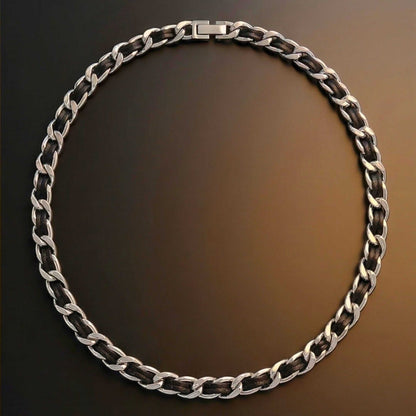 BLACKFORGE - 9mm Pure Stainless Steel Curb 19 inch Chain for Men & Boys - THE MEN THING