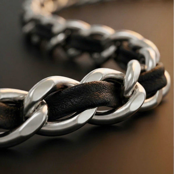 BLACKFORGE - 9mm Pure Stainless Steel Curb 19 inch Chain for Men & Boys