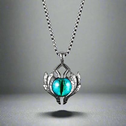 BLUE EYE PROTECT (A) -  Alloy Pendant with Pure Stainless Steel Round Box Chain, European trending Style for Men & Boy (24 inch) - THE MEN THING