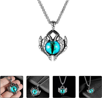 BLUE EYE PROTECT (A) -  Alloy Pendant with Pure Stainless Steel Round Box Chain, European trending Style for Men & Boy (24 inch) - THE MEN THING