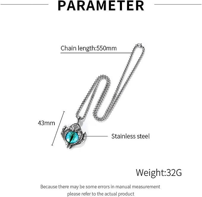 BLUE EYE PROTECT (A) -  Alloy Pendant with Pure Stainless Steel Round Box Chain, European trending Style for Men & Boy (24 inch) - THE MEN THING