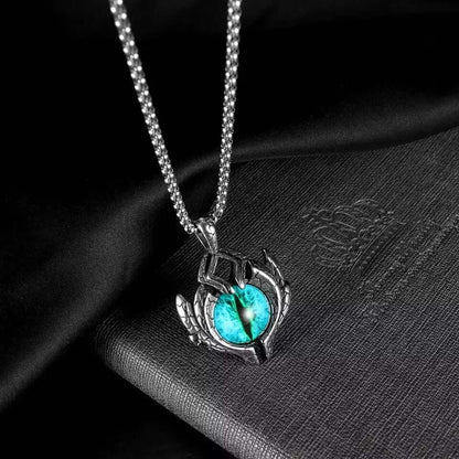 BLUE EYE PROTECT (A) -  Alloy Pendant with Pure Stainless Steel Round Box Chain, European trending Style for Men & Boy (24 inch) - THE MEN THING