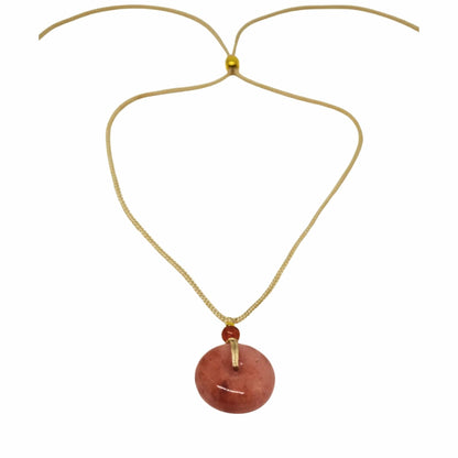 BLUSHSTONE AMULET – 1-Inch Natural Crystal Pendant with Adjustable Rope for Men & Boys - THE MEN THING