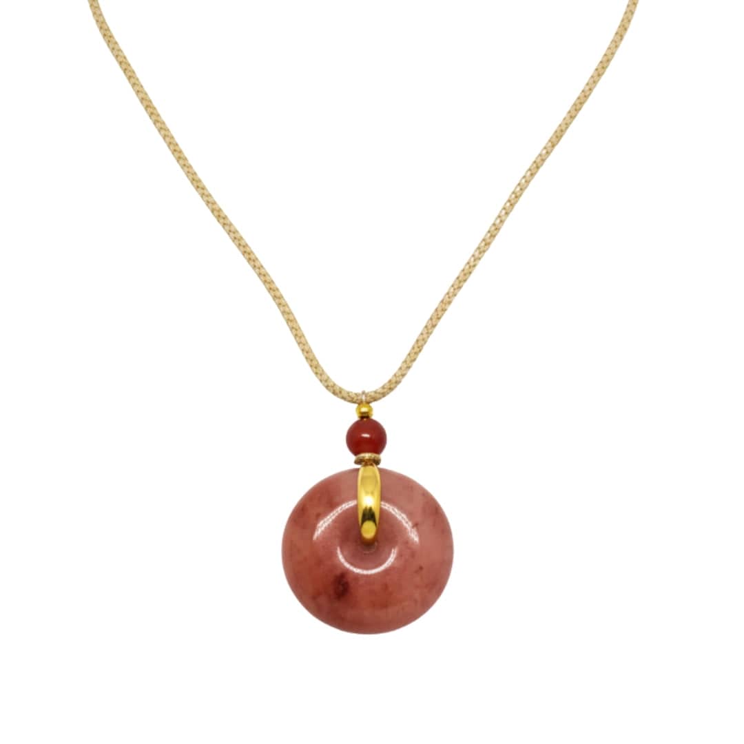 BLUSHSTONE AMULET – 1-Inch Natural Crystal Pendant with Adjustable Rope for Men & Boys - THE MEN THING