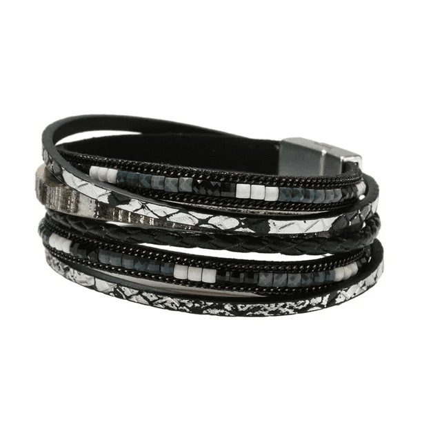 BOHEMIAN BLISS - Multiple Genuine Braided Leather Bracelet Set for Men & Boys (8 inch) - THE MEN THING