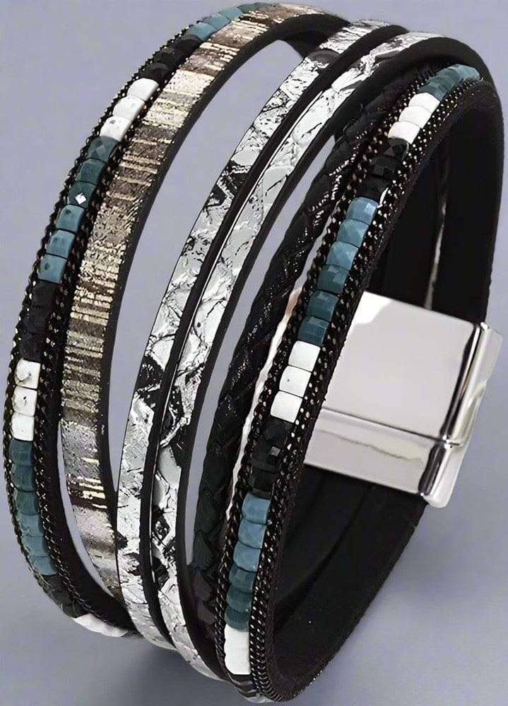 BOHEMIAN BLISS - Multiple Genuine Braided Leather Bracelet Set for Men & Boys (8 inch) - THE MEN THING