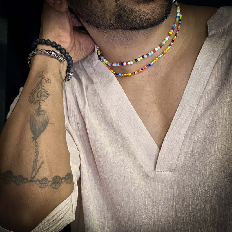 BOHO STYLE COLOUR - Multi-Layer Beads Necklace for Men & Boys (20 inch) - THE MEN THING