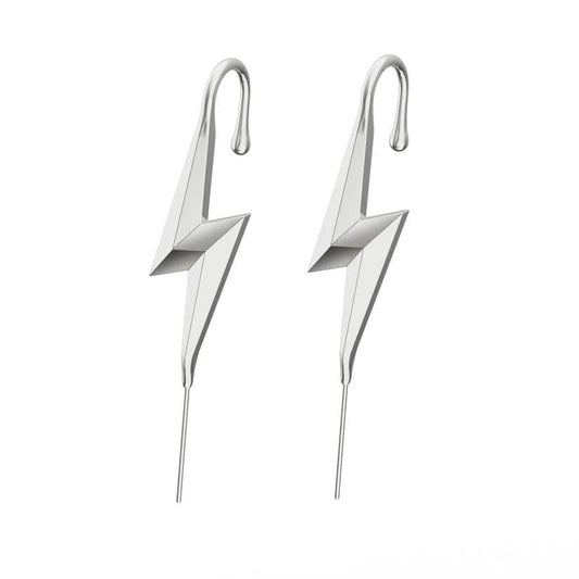 BOLT - Pure Titanium Steel Ear Crawler Hook Pin Cuff Earrings for Men & Boys (2 Pcs) - THE MEN THING