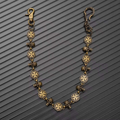 BONE STAR - Antique Bronze 12mm Titanium Steel Skull Heavy Biker Chain for Jeans with Lobster Clasps for Men & Boys - 20 inch — Biker Fashion for Men | THE MEN THING
