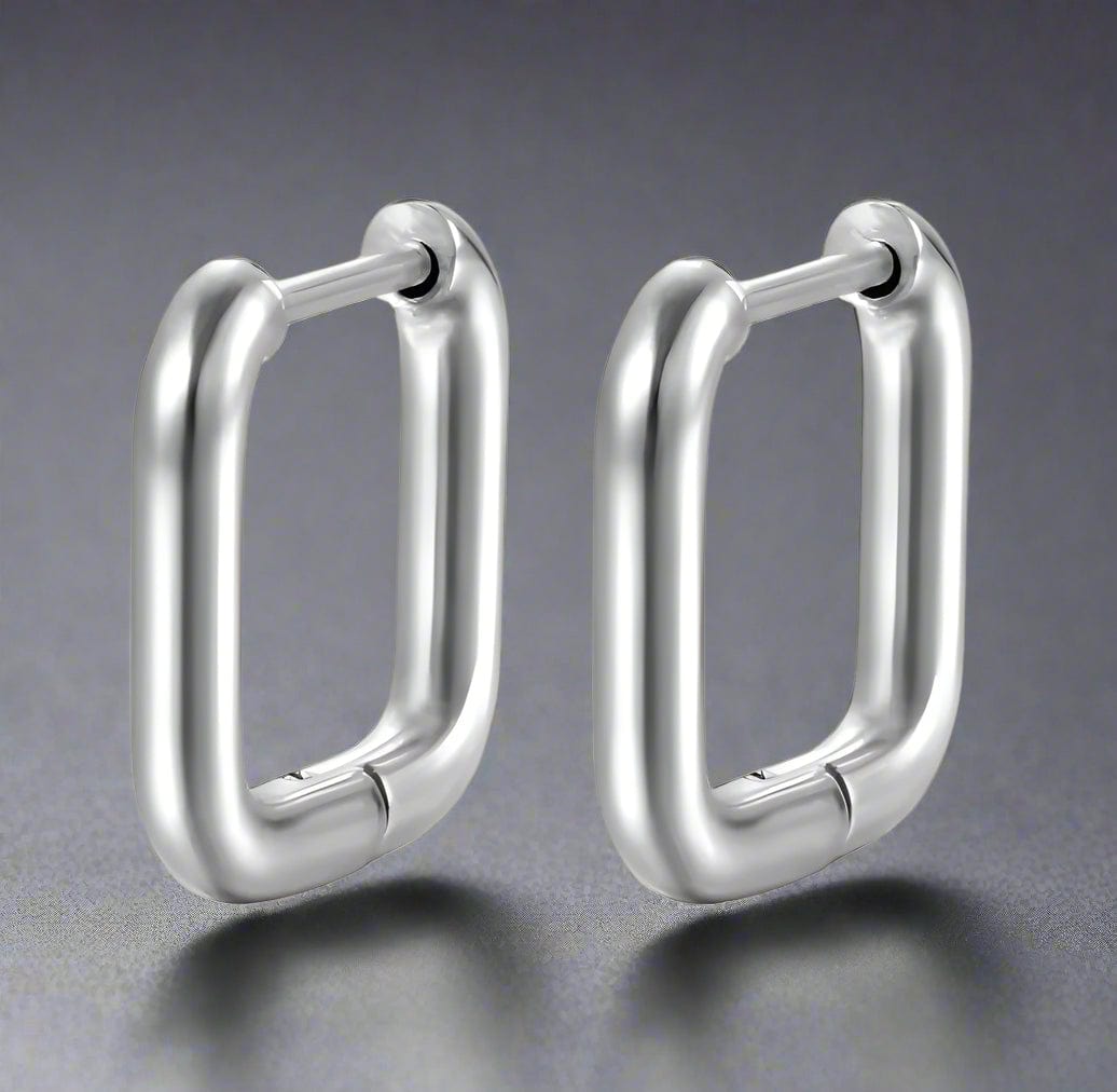 BOXED LINK - 10mm Pure Titanium Steel Hoop Earrings for Men & Boys (2pcs) - THE MEN THING