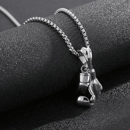 BOXING GLOVES - Pure Titanium Steel Pendant with Stainless Steel 24inch Round Box Chain, European trending Style for Men & Boy - THE MEN THING