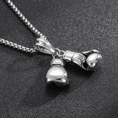 BOXING GLOVES - Pure Titanium Steel Pendant with Stainless Steel 24inch Round Box Chain, European trending Style for Men & Boy - THE MEN THING