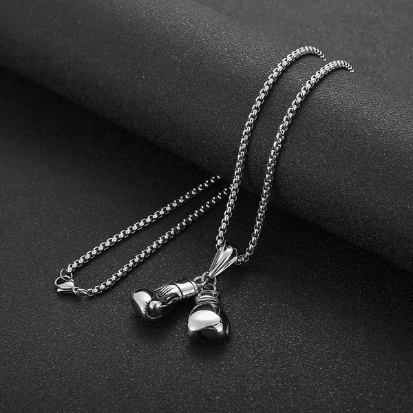 BOXING GLOVES - Pure Titanium Steel Pendant with Stainless Steel 24inch Round Box Chain, European trending Style for Men & Boy