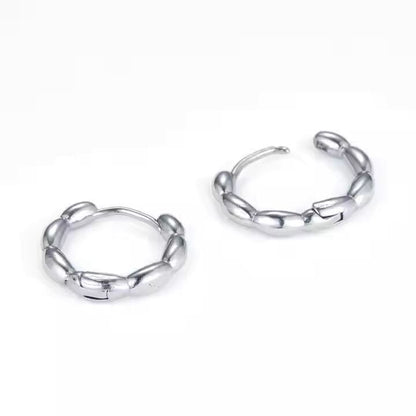 BREEZE CURVE - Titanium Steel Hoop Earrings for Men & Boys (2 Pcs) - THE MEN THING
