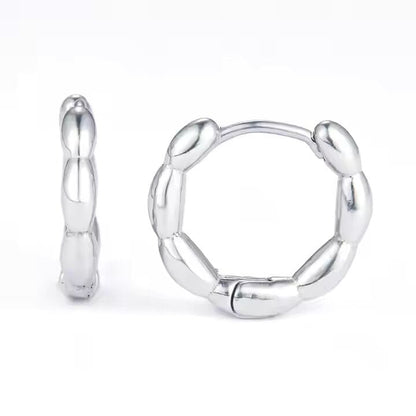 BREEZE CURVE - Titanium Steel Hoop Earrings for Men & Boys (2 Pcs) - THE MEN THING