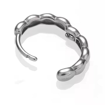 BREEZE CURVE - Titanium Steel Hoop Earrings for Men & Boys (2 Pcs) - THE MEN THING