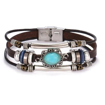 BRONZE KNIGHT - Genuine Braided Leather Bracelet Set for Men & Boys (8 inch) - THE MEN THING