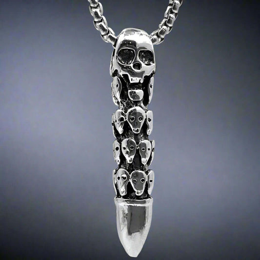 BULLET OF DOOM -  Alloy Pendant with Stainless Steel 24inch Round Box Chain, European trending Style for Men & Boy - THE MEN THING